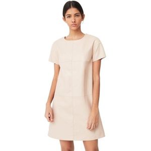 MANGO faux Leather blush dress seam/sheath style M